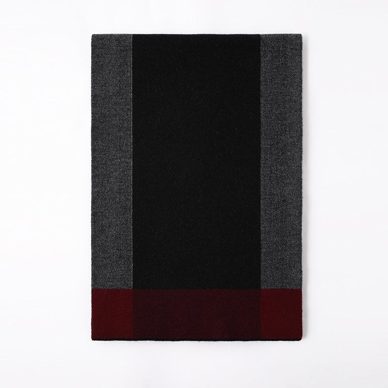 Winter New Men's Pure Wool Thickened Warm Autumn and Winter Suitable for Business Simple Versatile Travel Scarf Tide