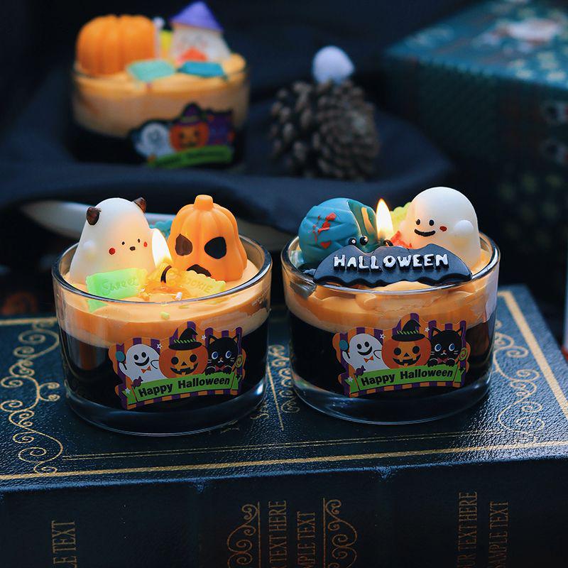 Halloween Ghost Pumpkin Scented Candle Ornament for Festive Atmosphere