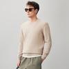 Men's Textured 100% Cashmere Crew Neck Sweater