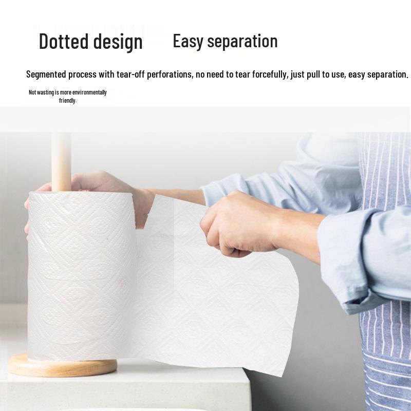 Premium Two-Layer Embossed Kitchen Paper Roll for Oil Removal – 370g