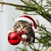 Cartoon süße Katze 2023 Weihnachtsschmuck hängende Dekoration Geschenk Weihnachten hängender Baum personalisierter Anhänger Partyzubehör