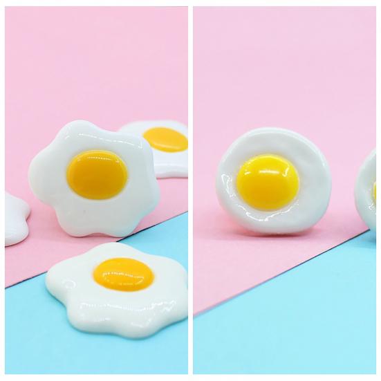 5Pcs Simulation Miniature Fried Eggs Shape Resin Food Poached Egg Accessories for Kids