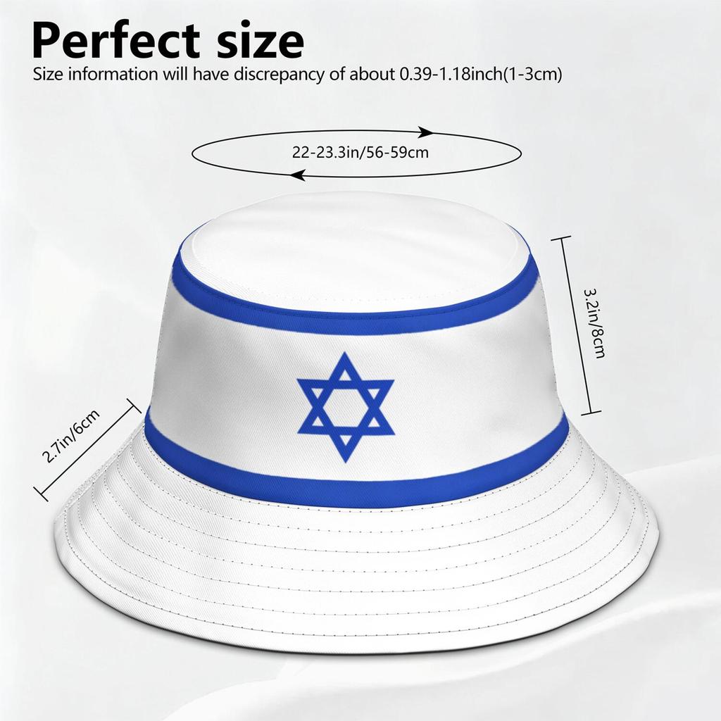 Israel Gratis Hecho a Medida Nombre Número Isr Gorra de Cubo Bandera Nacional Il Judaísmo País Árabe Impresión Logo Hebreo Árabe Sombrero de Pescador