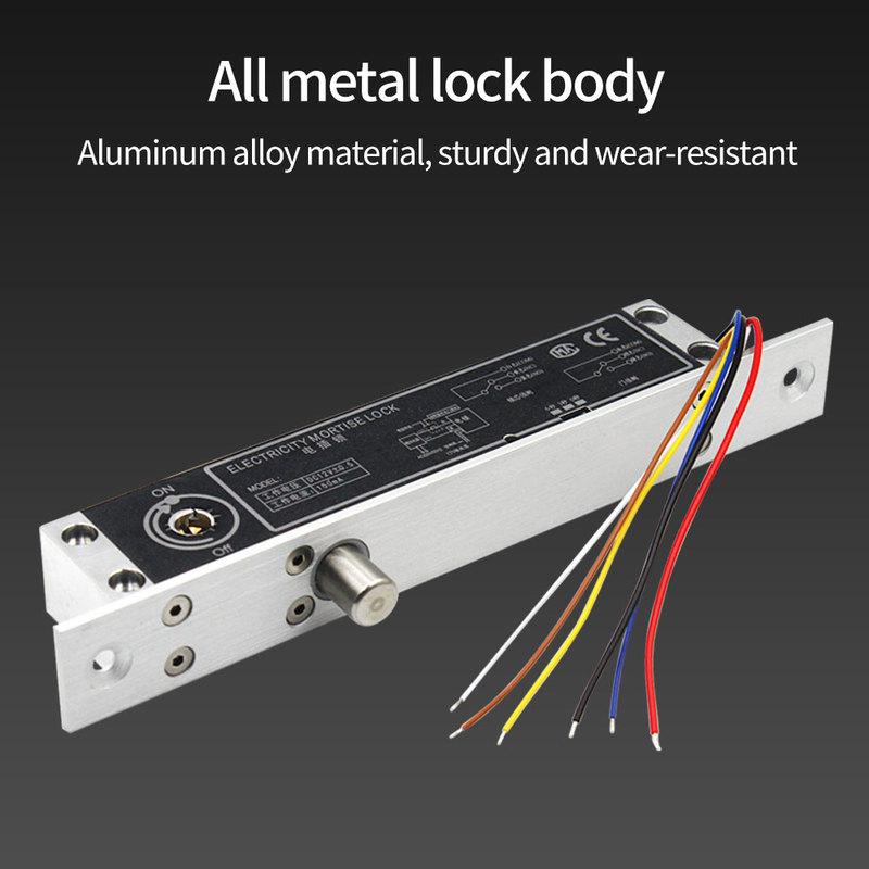 DC 12V Fail Secure Electric Drop Bolt Lock Cylinder Deadbolt Lock With Key Door Contact Output for Home Access Control System