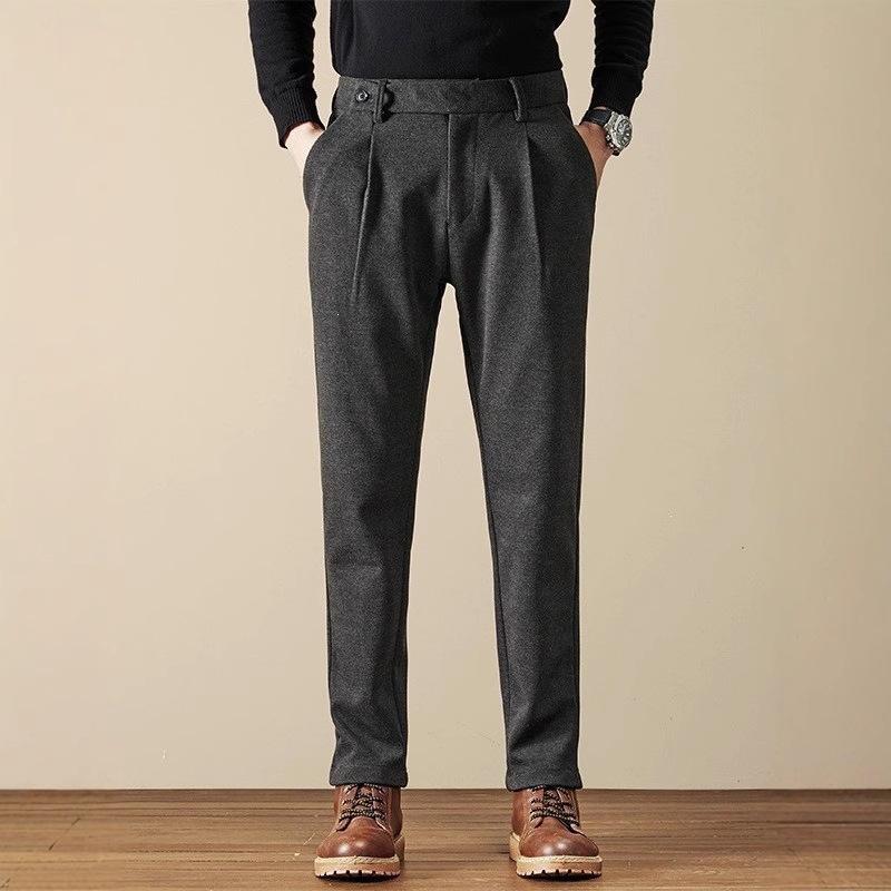 Spring and Autumn Korean Version of Men's Casual Pants Loose Straight Woolen Men's Pants Autumn and Winter Versatile Light and Ripe Wind-drape Small
