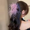 For Girls Fluffy Plush Women Hair Clips Korean Hair Accessories Feather Hair Claw Feather Hairpins