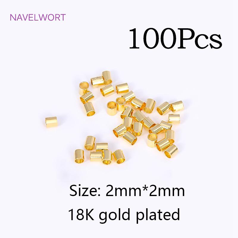 DIY Jewelry Making Accessories 18K Gold Plated Brass Crimp Bead,Lobster Clasps,Protector For Jewelry,Supplies For Jewelry