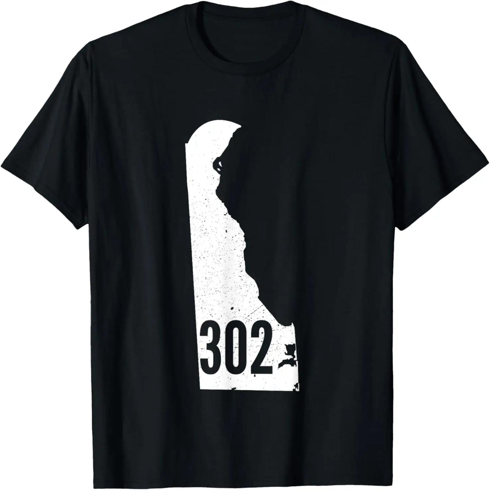 302 Delaware Pride Outline State Area Code T-Shirt S