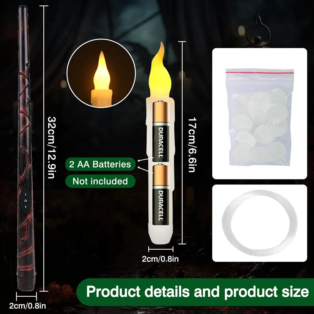 12pc Set LED Flameless Floating Candle with Wand Remote Timer Battery Powered Flickering Christmas Candles for Home Window Decor