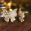 Three-dimensional zircon full diamond butterfly earrings, Korean gentle wind versatile temperament earrings