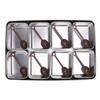 Condiment Caddy Server with 8 Containers Serving Tray Platter with 8 Spoons for Bar Accessories Fruit Salad Party