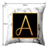 Marbled Golden Letters Pillowcase Sofa Pillow Cushion Cover  45 * 45cm