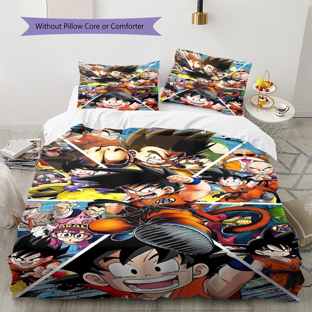 Set cu cuvertură și fețe de pernă cu model de desene animate Decorare casă Cadou de ziua de naștere (1 * husă de pilotă + 2 * fețe de pernă, fără miez)