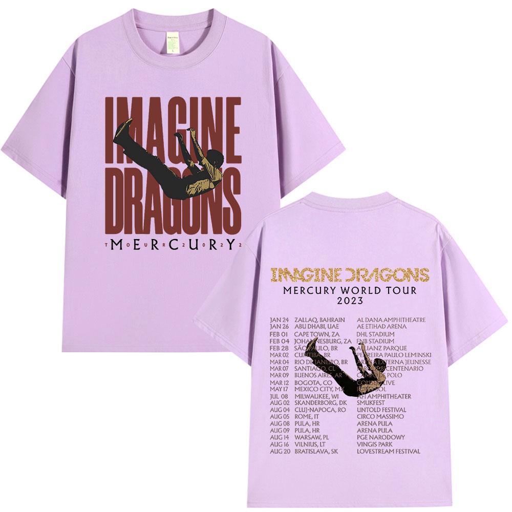 

Концертная футболка Imagine Dragons Mercury Tour 2022, футболка в стиле хип-хоп и рок-группы, мужская и женская одежда, хлопковые футболки свободного кроя с коротким рукавом 4XL