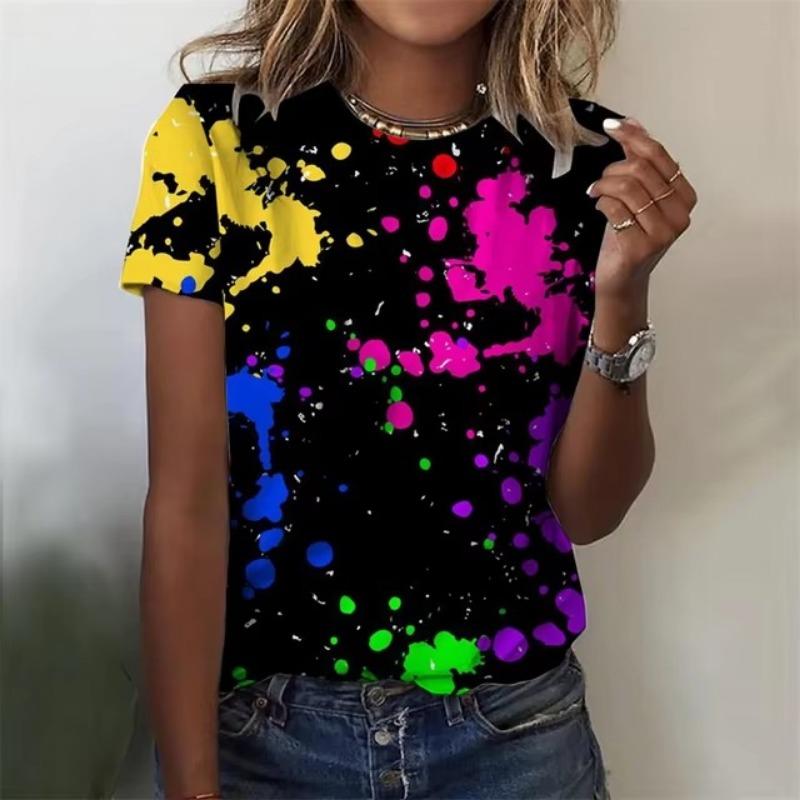 Colorful Scales 3D Print T Shirts Elegant Casual Pretty Women's Clothing Girls Funny Short Sleeve T-shirt Best Gift