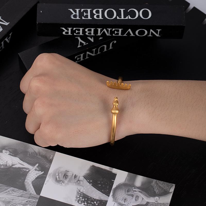 

Retro Zhu Bajie Nine-Tooth Rake Bangle – Men s Magic Weapon Metal Jewelry