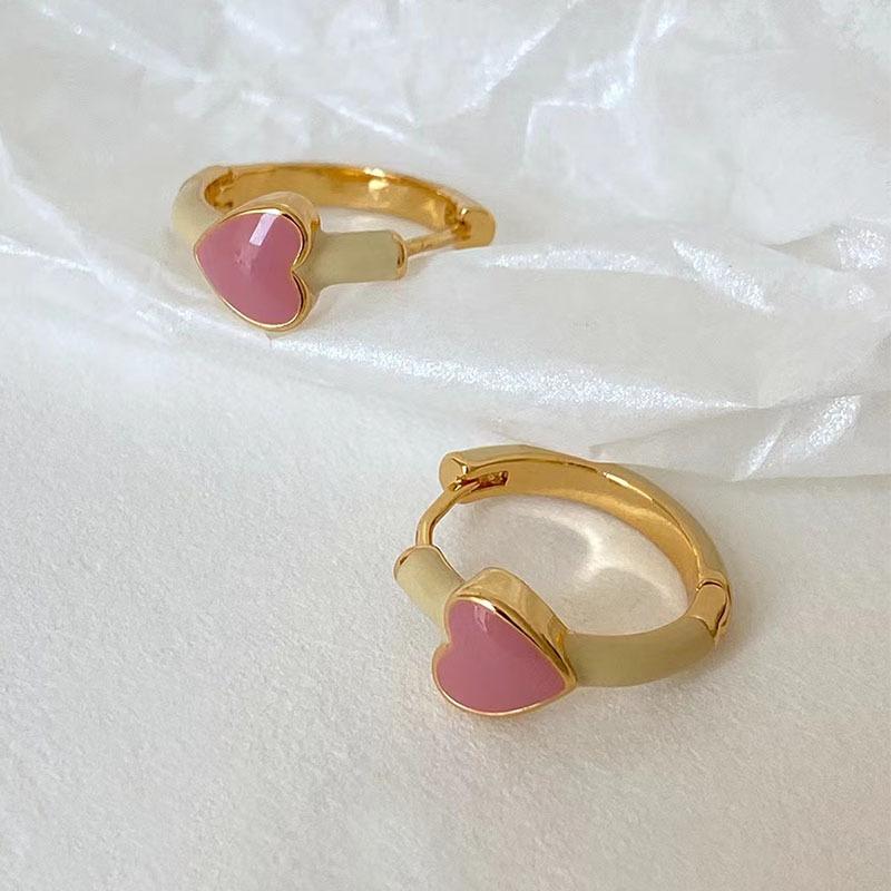 Color Enamel Earrings, High-end Niche Design, Retro Exquisite Temperament, Versatile and Simple Earrings, Stud Earrings, Women's Earrings.