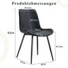 4-Piece Set Modern Dining Chairs in Black with PU Cover and Metal Frame - Wide Seats with Backrest, for Dining Room, Home Office and Living Areas