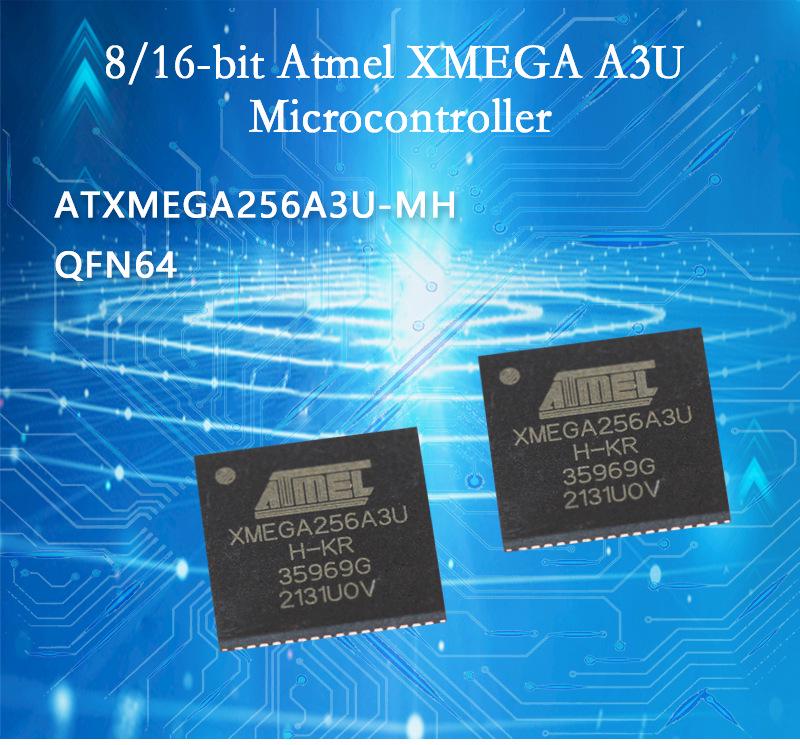 ATXMEGA256A3U-MH Atmel Microcontroller QFN64