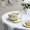 Hand-Pinched Korean Ceramic Mug for Coffee, Milk, Juice, or Breakfast with Floral Design