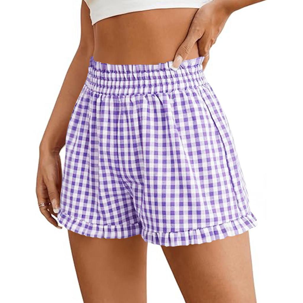 Damen Shorts mit Kordelzug Elastischer Bund Leicht Sommerlich Lässig Kurz Mit Taschen