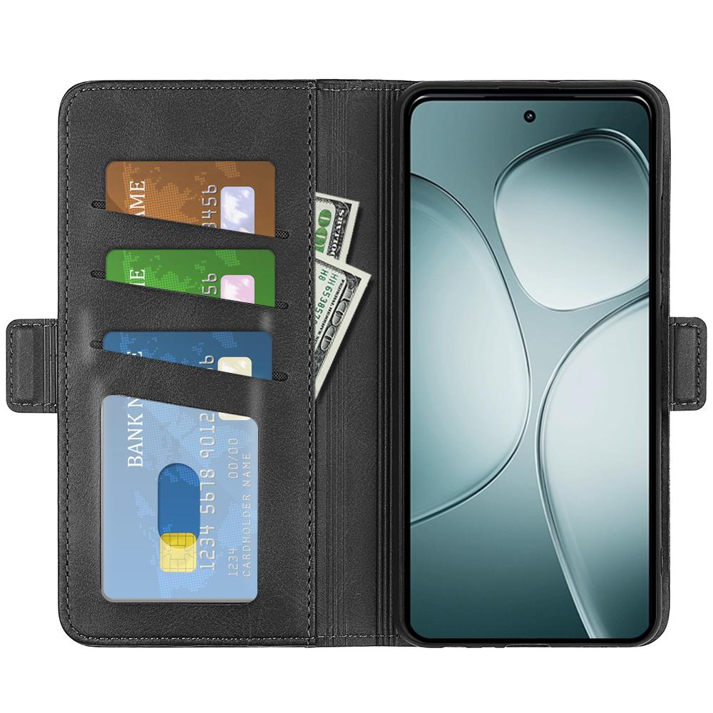 

For Xiaomi 14T Stand Case Calf Texture Leather Wallet Phone Cover Black