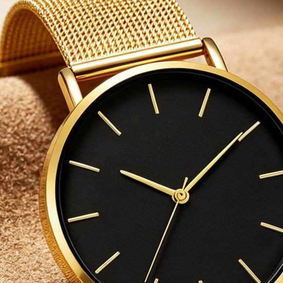 Herren Mesh-Armbanduhr Minimalistische Quarz-Analog-Uhr Einfaches rundes Zifferblatt Armbanduhr für Business Büro Freizeit