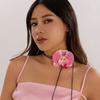 Elegant Flower Pendant Neck Chain Adornment Delicate Flower Necklace Elegant Pearls Inlayed Flower Neckband Ornament