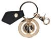 METAL 3D ORB LIGHT GOLD Key Ring 8203011KU OM0014 N403 BLACK PU GRAIN [Used]