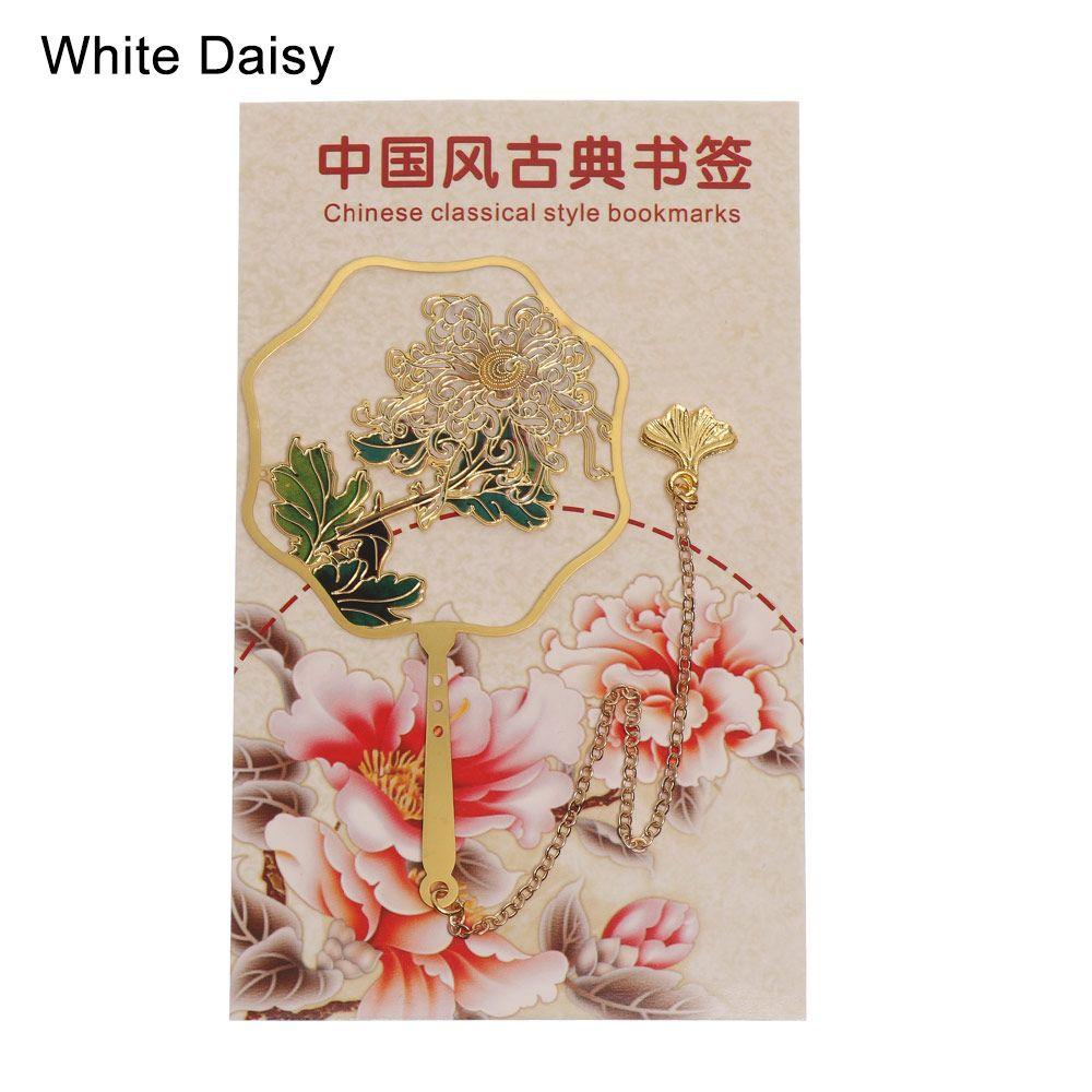 Retro Color Chinese Style Pagination Mark Bookmark Book Clip Brass Tassel