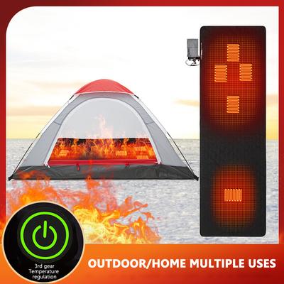 USB Rechargeable Outdoor USB Heating Sleeping Mat 5 Heating Zones Fast Heating 3 Heat Levels Heated Sleeping Bag Pad