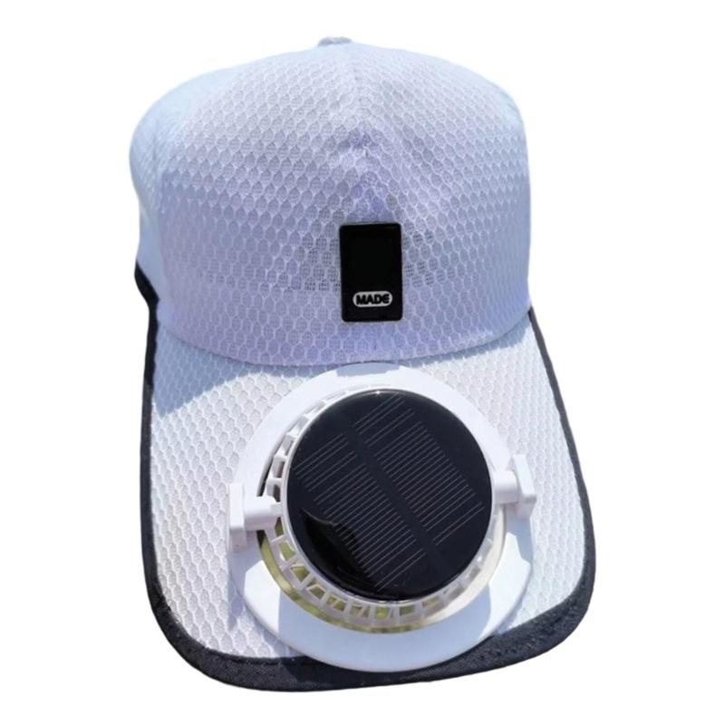 Solar Powered Cooling Fan Hat With USB Charging For Outdoor Activities 600mAh Rechargeable Adjustable Ventilated Sun Hat