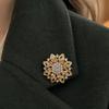 Elegant Alloy Lapel Pins Hollow Rhinestone Flower Brooch, Floral Decorative Pin, Vintage Style Brooch Clothing Jewelry for Wedding Party Prom