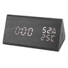 Wooden Digital Alarm Clocks LED Display Temperature Humidity Alarm Clocks for Bedside Bedroom Dormit