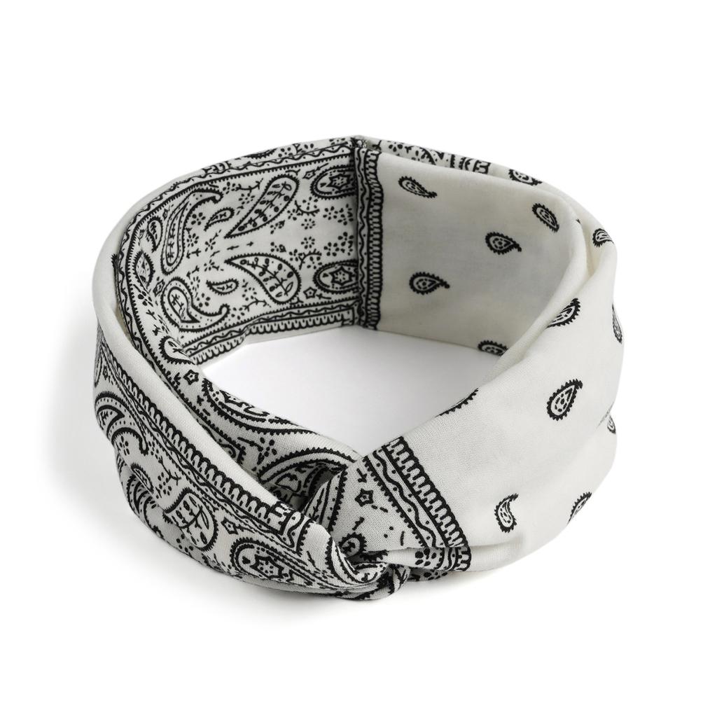 Bohemian Cross Knotted Headband Gypsy Yoga Sports Headband Wide Female Stretch Headband