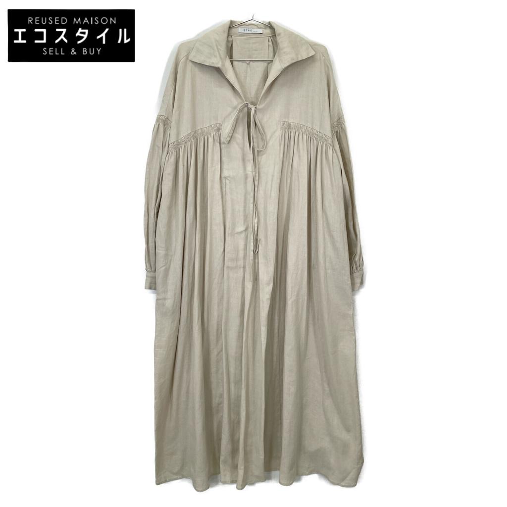 ETRE TOKYO Beige Cotton X Linen Dress Dress F beigeUsed