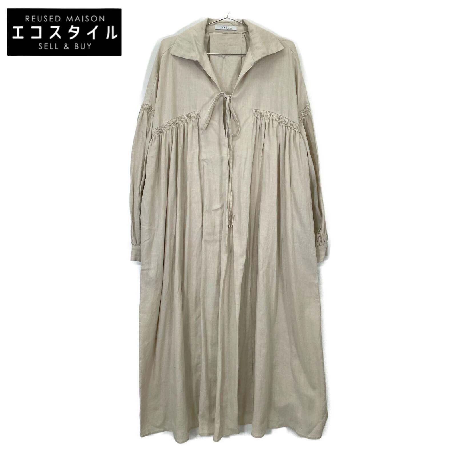 

ETRE TOKYO Beige cotton x linen dress dress F beigeUsed