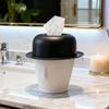 Top Hat Shaped Tissue Dispenser Decorative ABS Organizer for Living Room Bedroom Tabletop Home Essential