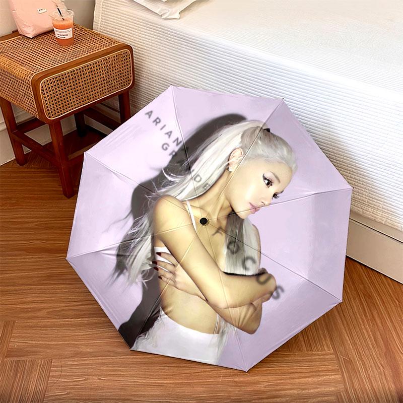 Ariana Grande Pattern Pattern New Style Umbrella, 1 Piece Automatic Folding Umbrella, Portable Design Travel Umbrella, Outdoor Umbrella