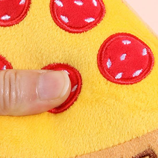 Dog Chew Toy Scentless Stress Relief Built-in Sounder Plush Pizza Stuffed Fast