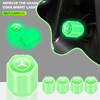 Fluorescent Car Stem Caps Tire Valves Caps Stem Cover For A B C E S Class W168 W169 W176 W177 W245 W246 W247