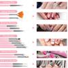 YIKOOLIN 15pcs Nail Paint Brushes Set Acrylic UV Gel Drawing Dotting  Nail Art Brushes for Gel Polish Nail Art Design Tools