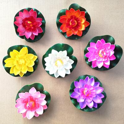 6 pièces/1 pièce Fleurs de lotus artificielles en EVA avec nénuphars - Plantes flottantes en mousse pour aquarium, piscine, décoration de jardin aquatique