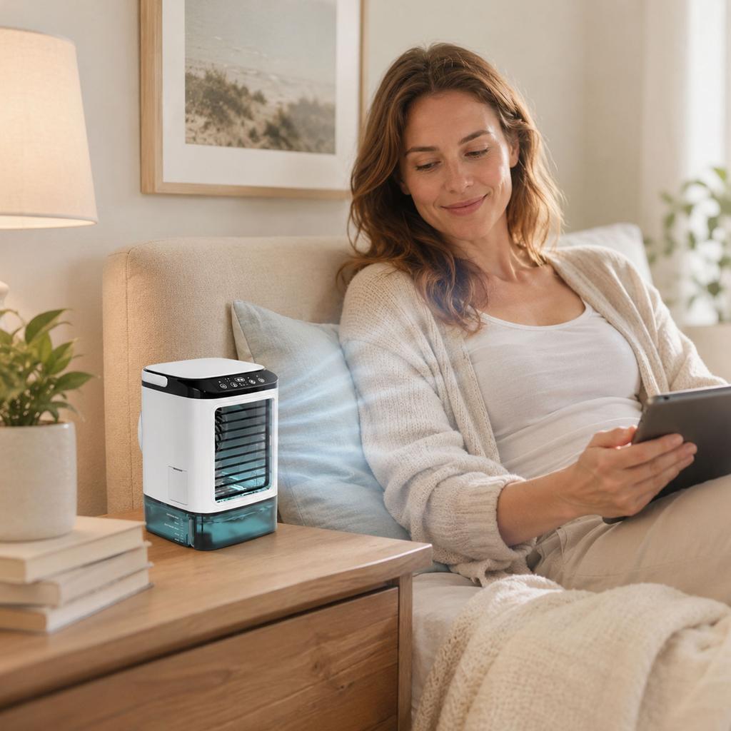 Portable Evaporative Cooler, Personal Conditioner Fan for Bedroom and Home Use