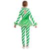 Girls Striped Jumpsuit Round Neck Long Sleeve Sequin Dance Leotard Christmas Party Wear