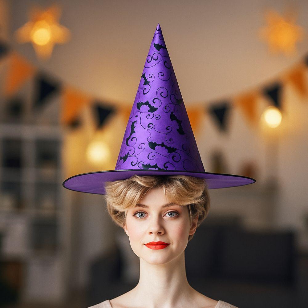 Uniqu Halloween Witch Hat Lace Veils Cosplay Hat Photography Props Wizard Hat  Cosplay Event