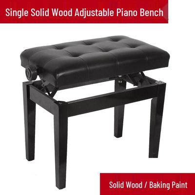 Adjustable Solid Wood Piano Bench for Keyboards and Musical Instruments
