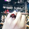 Gothic Black Rose Flower Skull Engagement Rings Set Red Purple Heart-shaped Zircon Crystal Wedding Anniversary Holiday Gift