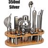 Set Shaker Cocktail da 23 Pezzi Regalo Perfetto, Kit Bartender Con Supporto Ovale in Bambù Staccabile, Strumenti per Bar Casalingo Acciaio Inossidabile