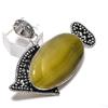 Natural Bumblebee Jasper Handmade 925 Sterling Silver Pendant 1.77" b3B16
